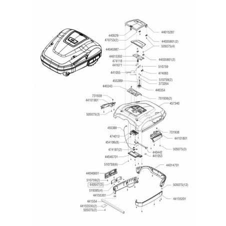 Original AL-KO R4100 Neutral Adhesive Keyboard 442090 | NewgardenParts.com