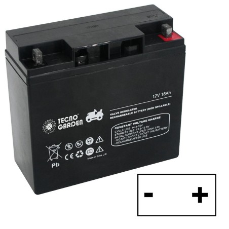 Batteria avviamento sigillata trattorino rasaerba 12V 18AH polo positivo dx | NewgardenParts.com