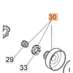 Campana frizione motosega 952 GS520 50080023 OLEOMAC | NewgardenParts.com