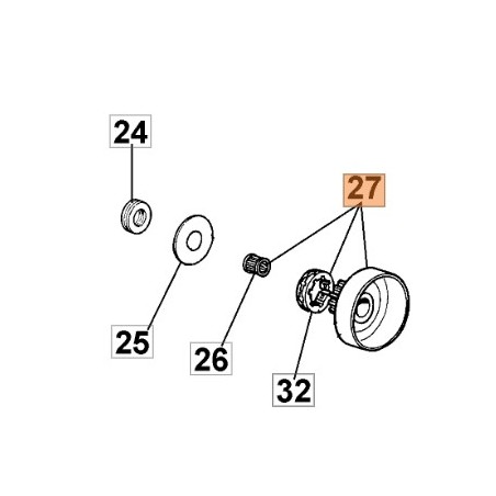 Campana frizione motosega modelli 999F 099900387 OLEOMAC | NewgardenParts.com