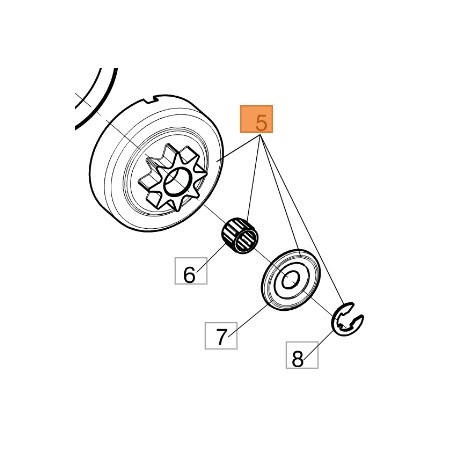 Campana frizione motosega modelli GST250 50290187A OLEOMAC | NewgardenParts.com