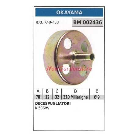 Clutch bell OKAYAMA brushcutter K 50S/W 002436 | NewgardenParts.com