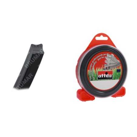 Alambre para desbrozadora cuadrada ATTILA, diámetro 2,4 mm, longitud 15 metros | NewgardenParts.com