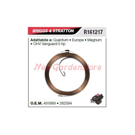 Molla avviamento B&S trattorino rasaerba tosaerba tagliaerba QUANTUM R161217 | NewgardenParts.com