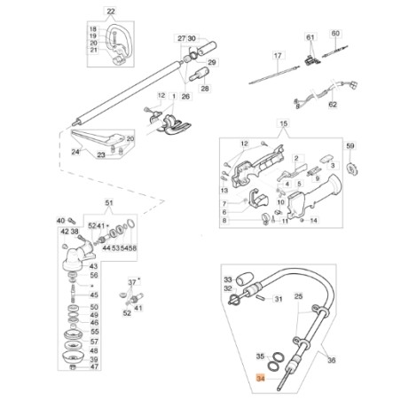 Albero flessibile decespugliatore modelli OM43BP ORIGINALE EMAK 62040046R | NewgardenParts.com