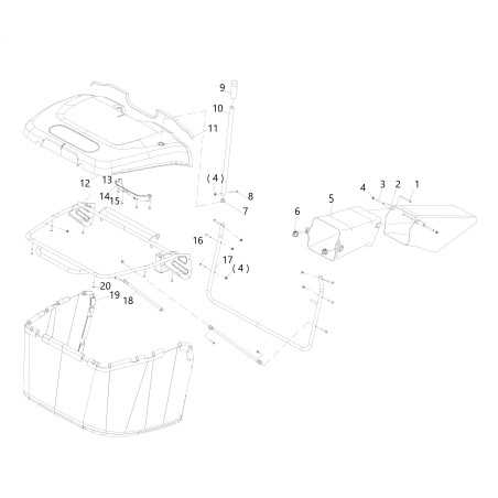 ORIGINAL GRASS COLLECTOR HANDLE LTC 86H 20070643 BLUE BIRD | NewgardenParts.com
