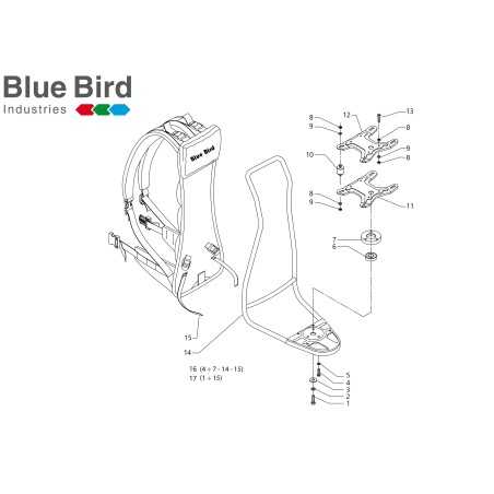 VIS TE M8X16 UNI 5739 ZB 030190 ORIGINALE BLUE BIRD | NewgardenParts.com