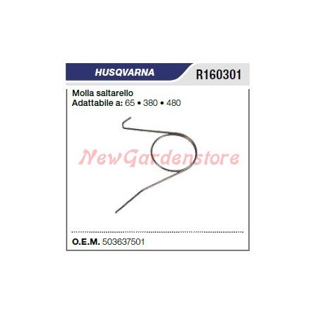 Molla saltarello avviamento HUSQVARNA motosega 65 380 480 R160301 | NewgardenParts.com