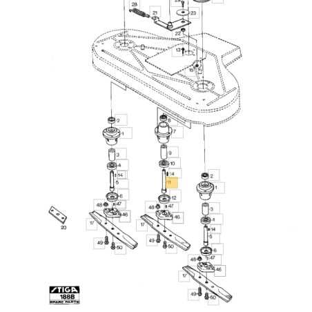 Arbre de lame ORIGINALE STIGA tracteur tondeuse à gazon PARK 100B - 110S 1134-0397-02 | NewgardenParts.com