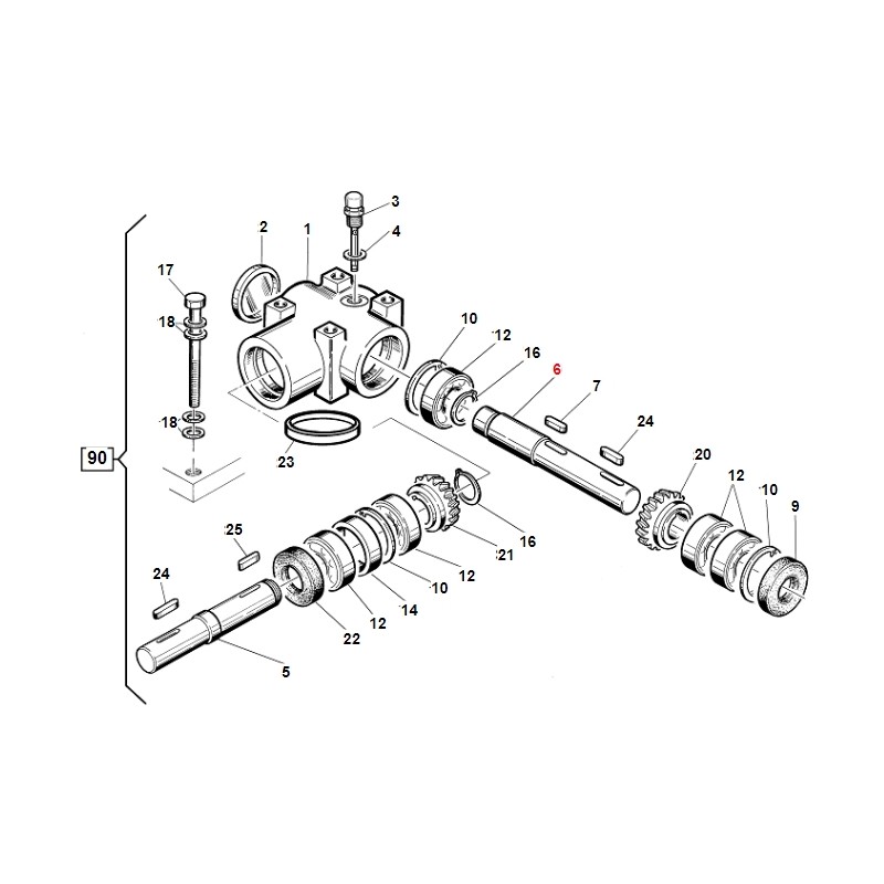 Albero lungo portapulegge TURBOGRASS ORIGINALE GIANNI FERRARI 01.40.00.0161