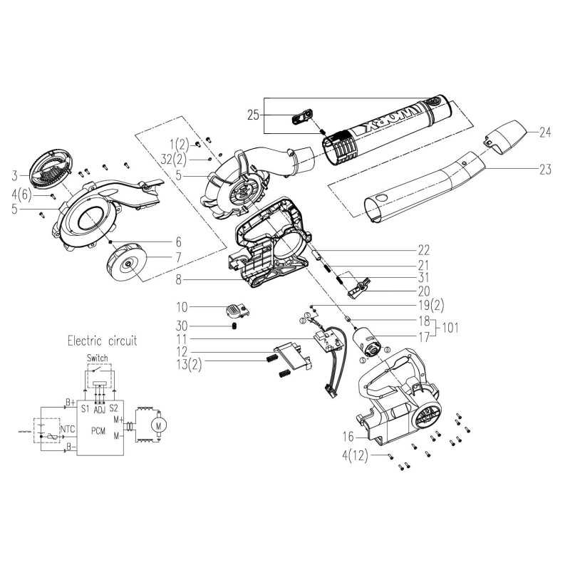 MONTAGGIO MOTORE XR50025856 ORIGINALE Worx