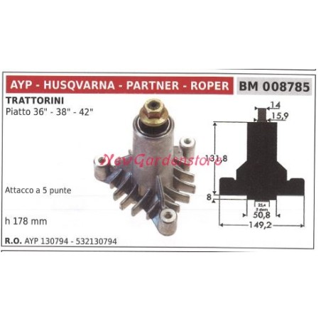 Mozzo portalama trattorino rasaerba tagliaerba piatto 36 38 42 AYP 008785 | NewgardenParts.com