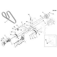 ASSM, POULIE, POULIE DE LIAISON PLAT À L'ARRIÈRE - 2,75