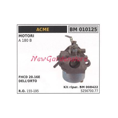 Carburatore a vaschetta ACME motocoltivatore A 180 B 010125 | NewgardenParts.com