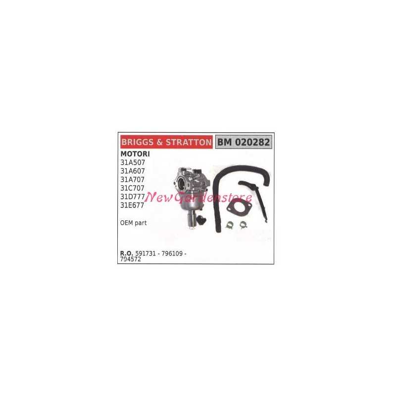 Carburateur B&S à cuve pour tondeuse à gazon B&S 31A507 31A607 020282