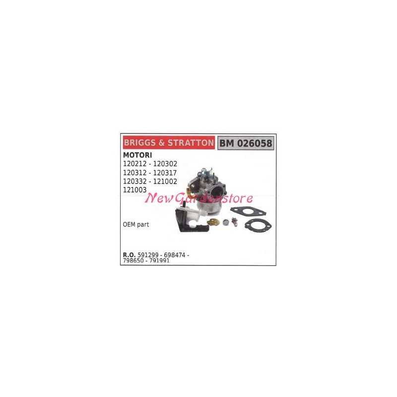 Carburatore a vaschetta B&S tagliaerba tosaerba rasaerba 120212 120302 026058
