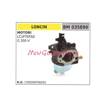 Carburatore a vaschetta LONCIN tagliaerba rasaerba tosaerba LC1P70FAD 035890 | NewgardenParts.com