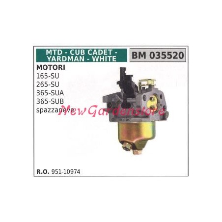 Carburatore a vaschetta MTD spazzaneve 165-SU 265-SU 035520 | NewgardenParts.com