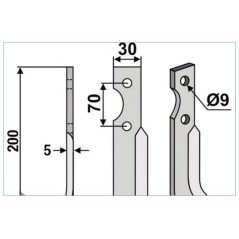 Lama zappa motocoltivatore motozappa fresa 350-158 350-159 dx sx GUTBROD 200mm | NewgardenParts.com