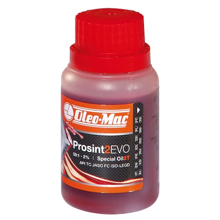 Olio miscela speciale OLEOMAC PROSINT 2 EVO rosso motore 2T in vari formati | NewgardenParts.com