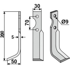 Lama zappa motocoltivatore motozappa fresa 350-158 350-159 dx sx GUTBROD 200mm | NewgardenParts.com