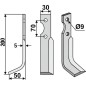 Cuchilla para motocultor 350-158 350-159 dx sx GUTBROD 200mm