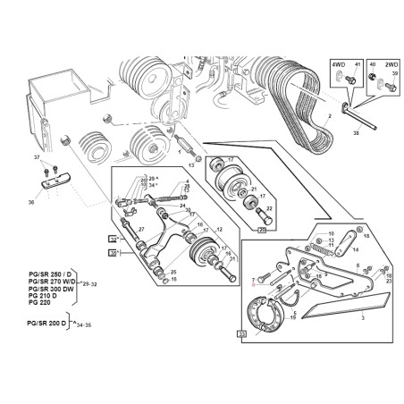 Perno ritegno cinghie PG SR ORIGINALE GIANNI FERRARI BFB 95301000014 | NewgardenParts.com