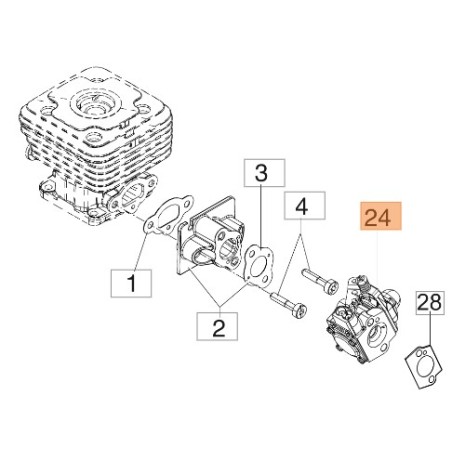 Carburatore decespugliatore modelli BC350S BC350T BC400S 2318987R OLEOMAC | NewgardenParts.com