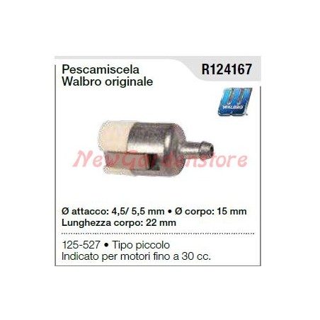 Pescamiscela WALBRO per motosega 125 527 tipo piccolo R124167 | NewgardenParts.com