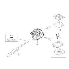 Carburatore HDA-350 motosega modelli GS630 ORIGINALE OLEOMAC 50020105R | NewgardenParts.com