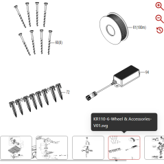Charging station screw 59000116 FOR ORIGINAL KRESS ROBOT | NewgardenParts.com