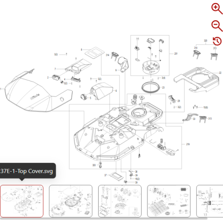 Left decorative cover 59002599 FOR ORIGINAL KRESS ROBOT | NewgardenParts.com