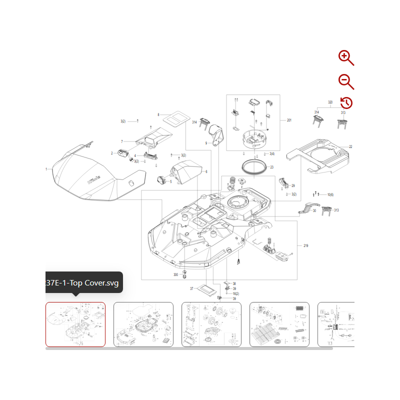 Basishalterung 59003701 FÜR ORIGINAL KRESS ROBOTER