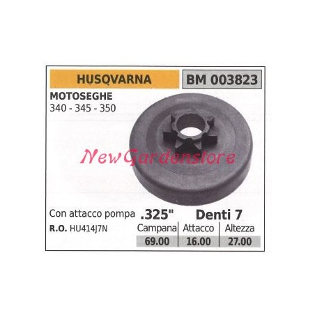 Pignone HUSQVARNA motore motosega 340 345 350 .325' denti 7 003823 | NewgardenParts.com