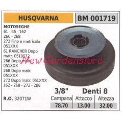 Piñón motor motosierra HUSQVARNA 61 66 162 266 268 272 3/8 dientes 8 001719