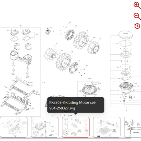 Rueda trasera 59003525 PARA ROBOT KRESS ORIGINAL