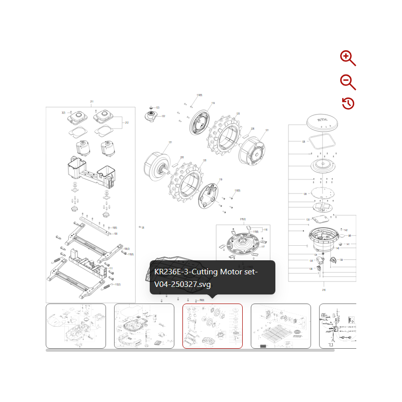 Gruppo motore di taglio 59007174 PER ROBOT ORIGINALE KRESS