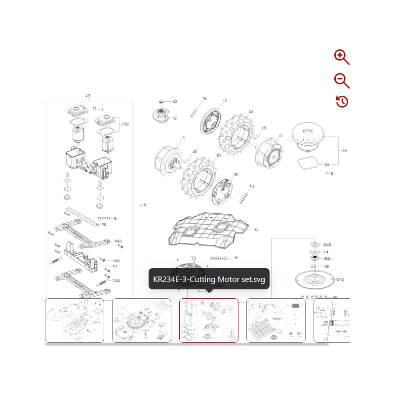 Motore di taglio ASM 59007170 PER ROBOT ORIGINALE KRESS