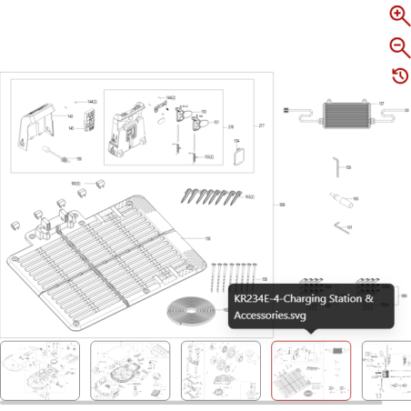 Ladestationsbaugruppe 59007196 FÜR ORIGINAL KRESS ROBOTER | NewgardenParts.com