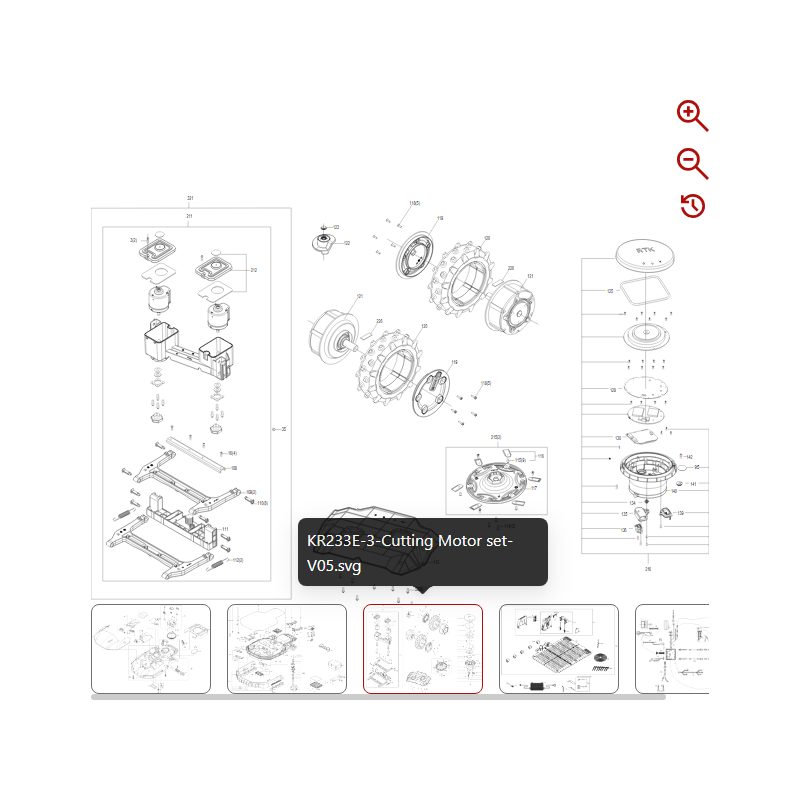 Ensemble moteur de coupe 59008022 POUR ROBOT KRESS ORIGINAL