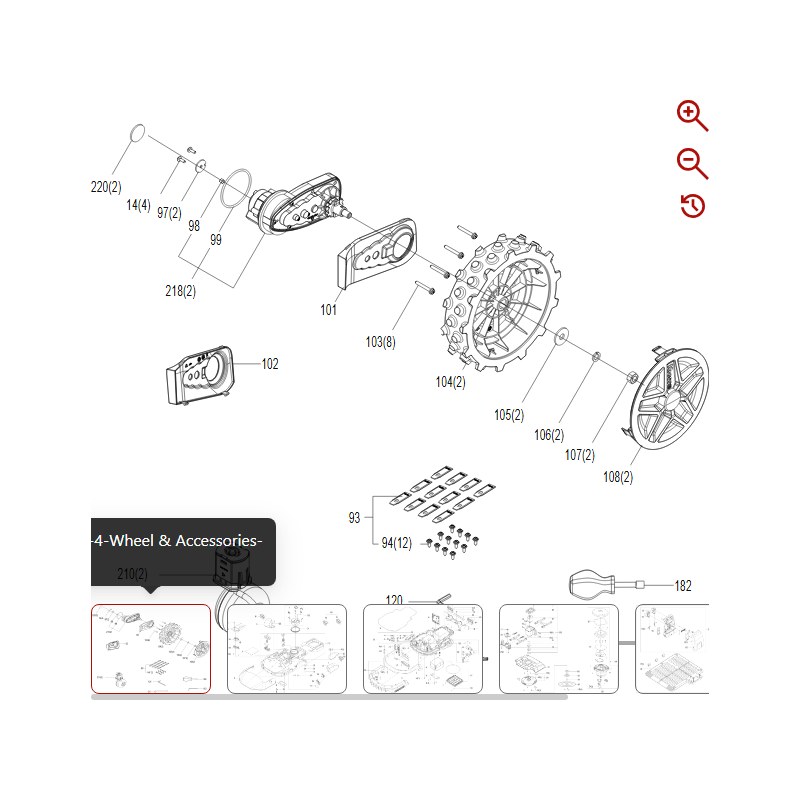 Linke Getriebeabdeckung 59003697 FÜR ORIGINAL KRESS ROBOTER
