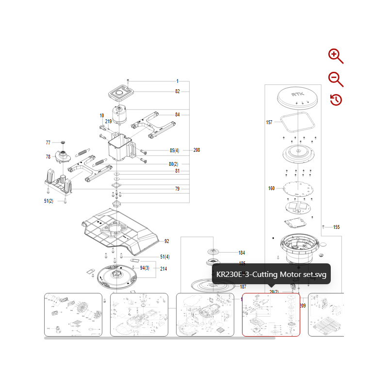 Couvercle de protection du disque de lame 59003713 POUR ROBOT KRESS D'ORIGINE