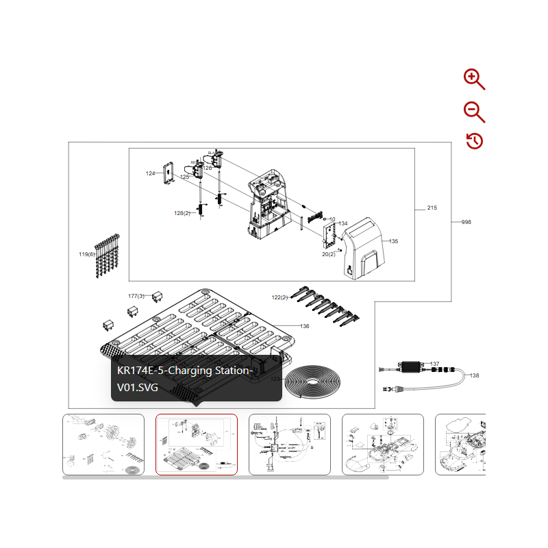 Ladestations-Turmbaugruppe 59007532 FÜR ORIGINAL KRESS ROBOTER