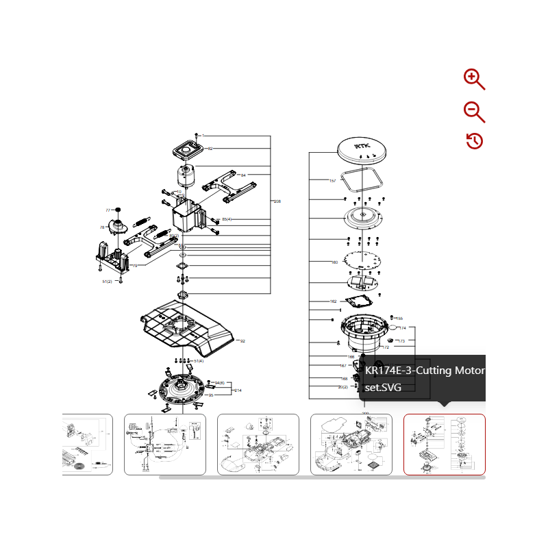 Messerscheibenbaugruppe 59003794 FÜR ORIGINAL KRESS ROBOTER