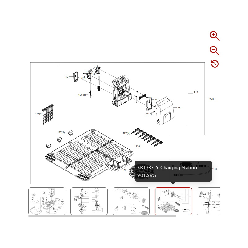 Conjunto de torreta de estación de carga 59003731 PARA ROBOT KRESS ORIGINAL