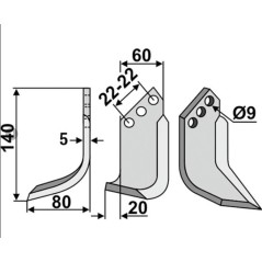 Motor cultivator hoe blade tiller 350-174 350-175 dx sx HOLDER