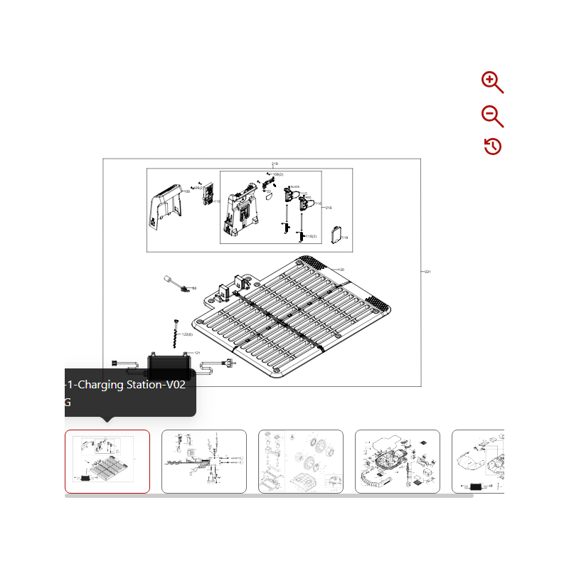 Charging station assembly (without base) 59002627 FOR ORIGINAL KRESS ROBOT