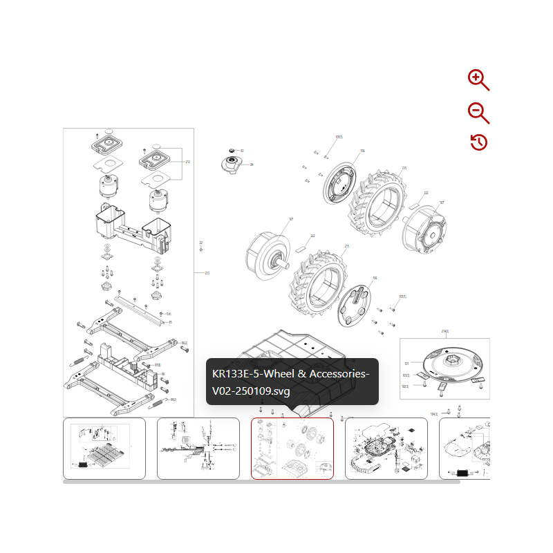 Roue arrière 59002459 POUR ROBOT KRESS D'ORIGINE