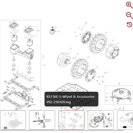 Roue arrière 59002459 POUR ROBOT KRESS D'ORIGINE