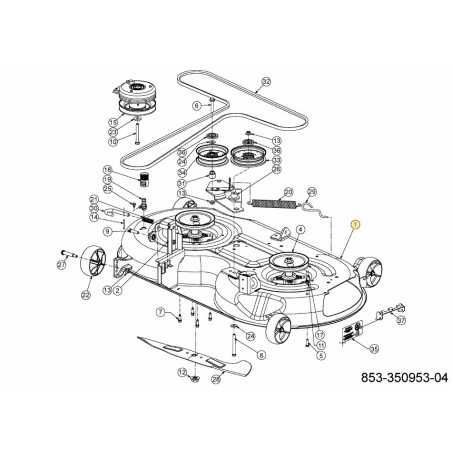 Mähdeck für Rasentraktor XZ2117I, Original MTD Cub Cadet 603-05396-CY | NewgardenParts.com